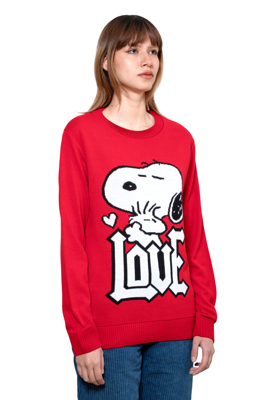 Snoopy & Woodstock Love Rock - suéter con licencia oficial