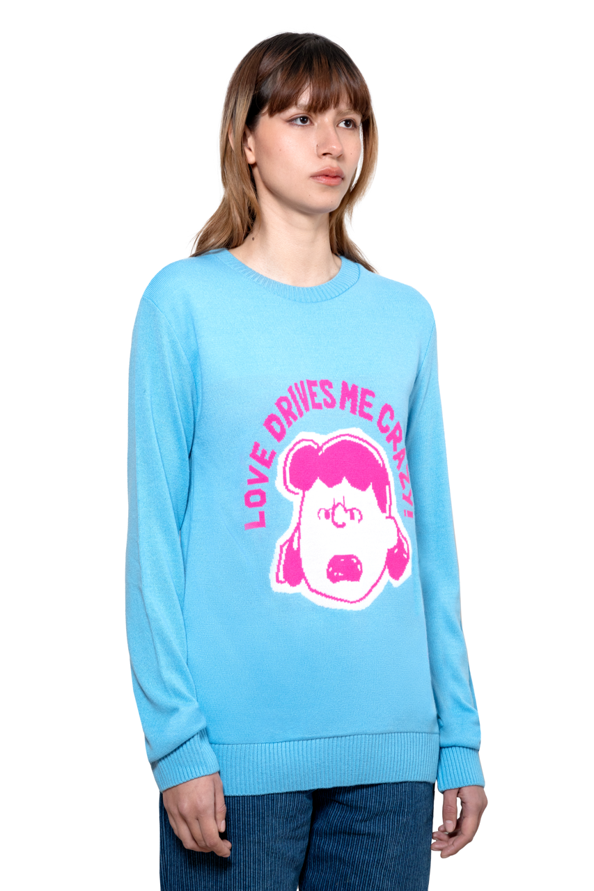 Lucy Van Pelt Love Drives Me Crazy - suéter con licencia oficial
