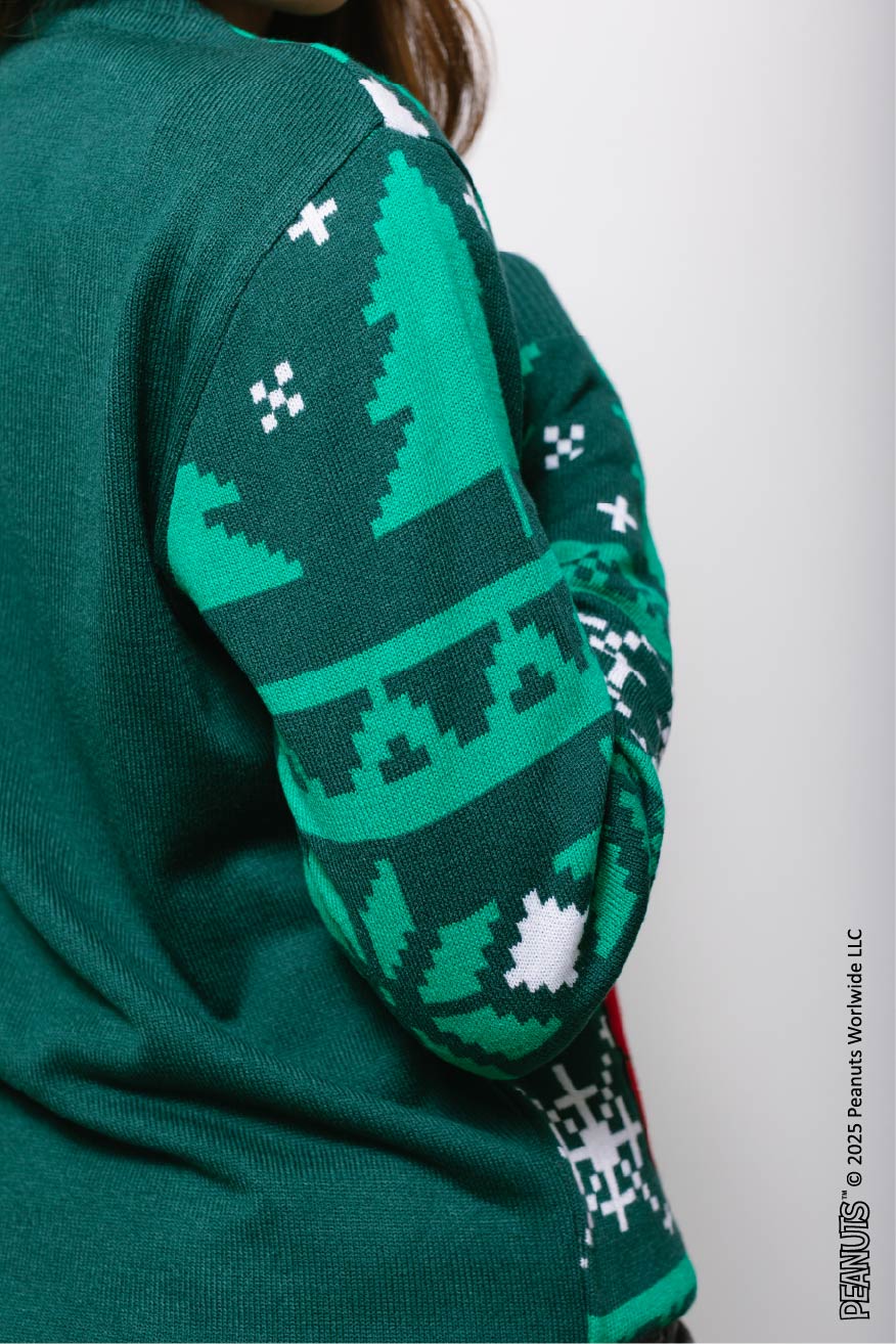 Suéter licencia oficial Snoopy Season's Greetings Verde