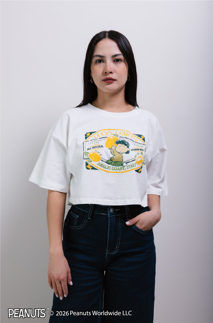 Playera Crop Top Peanuts Lucy´s Lemons