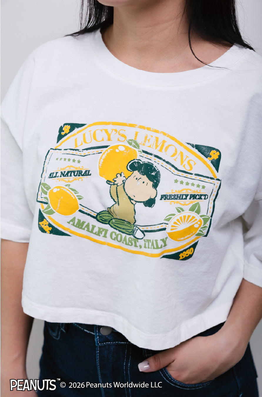 Playera Crop Top Peanuts Lucy´s Lemons