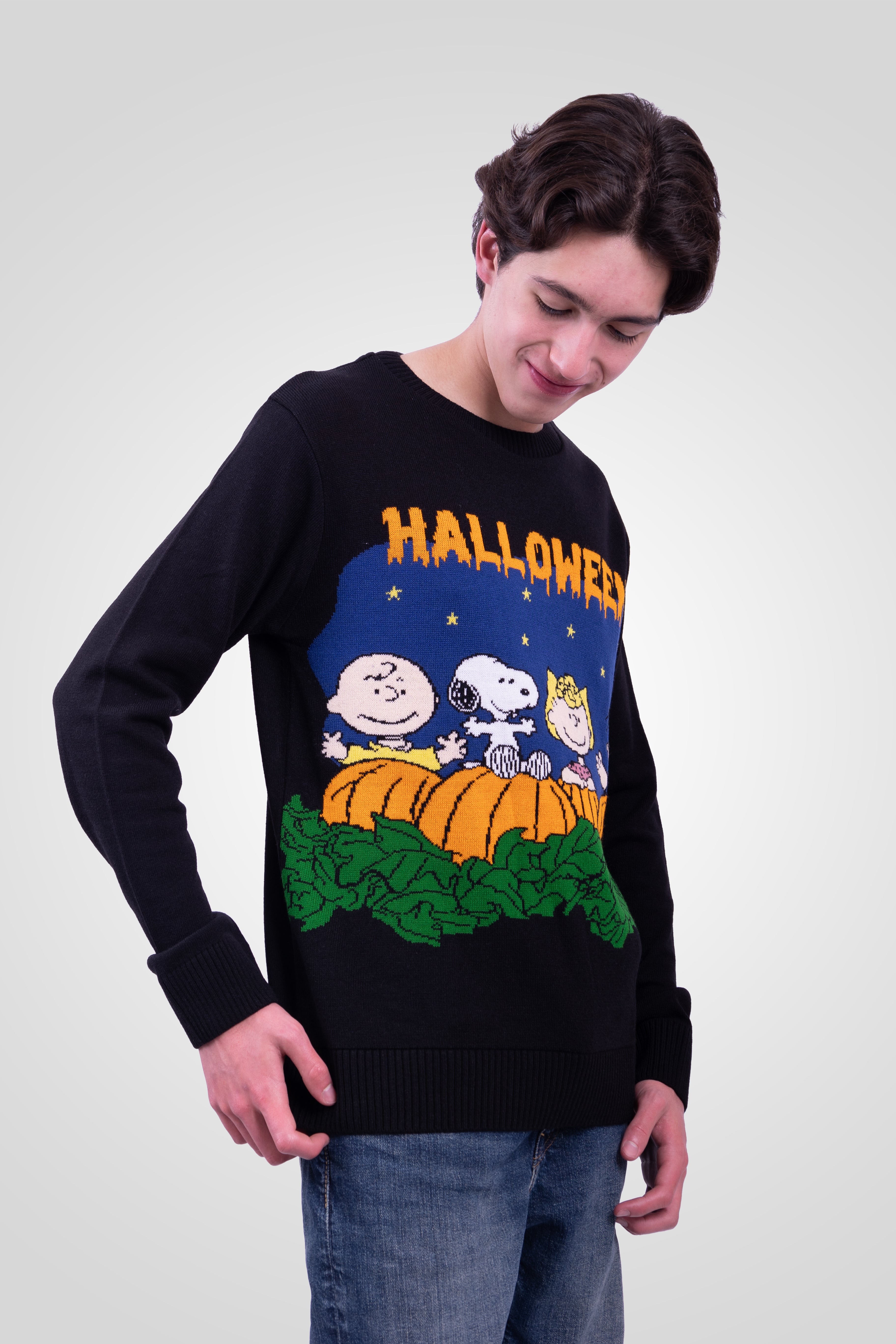 Peanuts Gang Pumpkin Patch Halloween - suéter con licencia oficial
