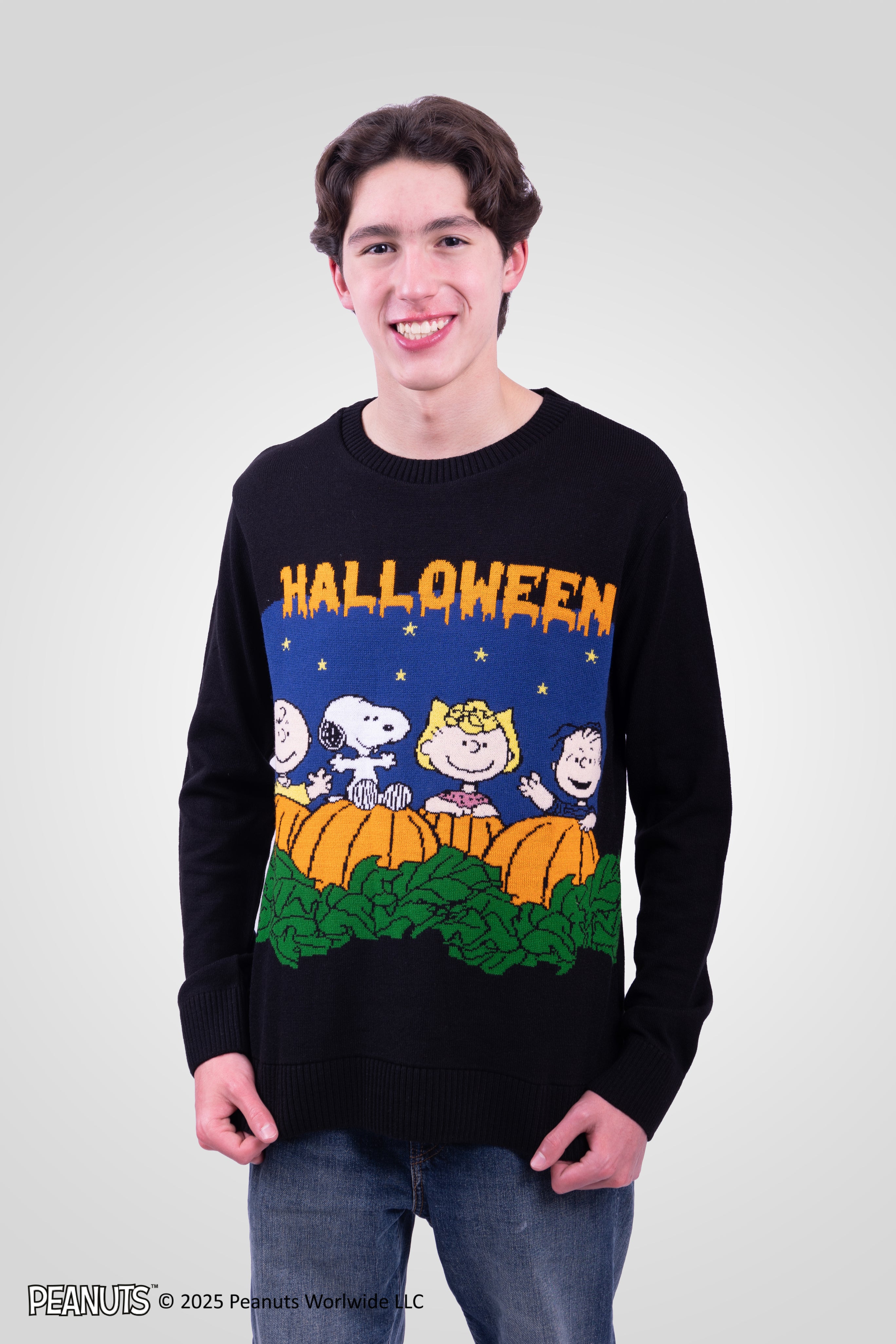Peanuts Gang Pumpkin Patch Halloween - suéter con licencia oficial