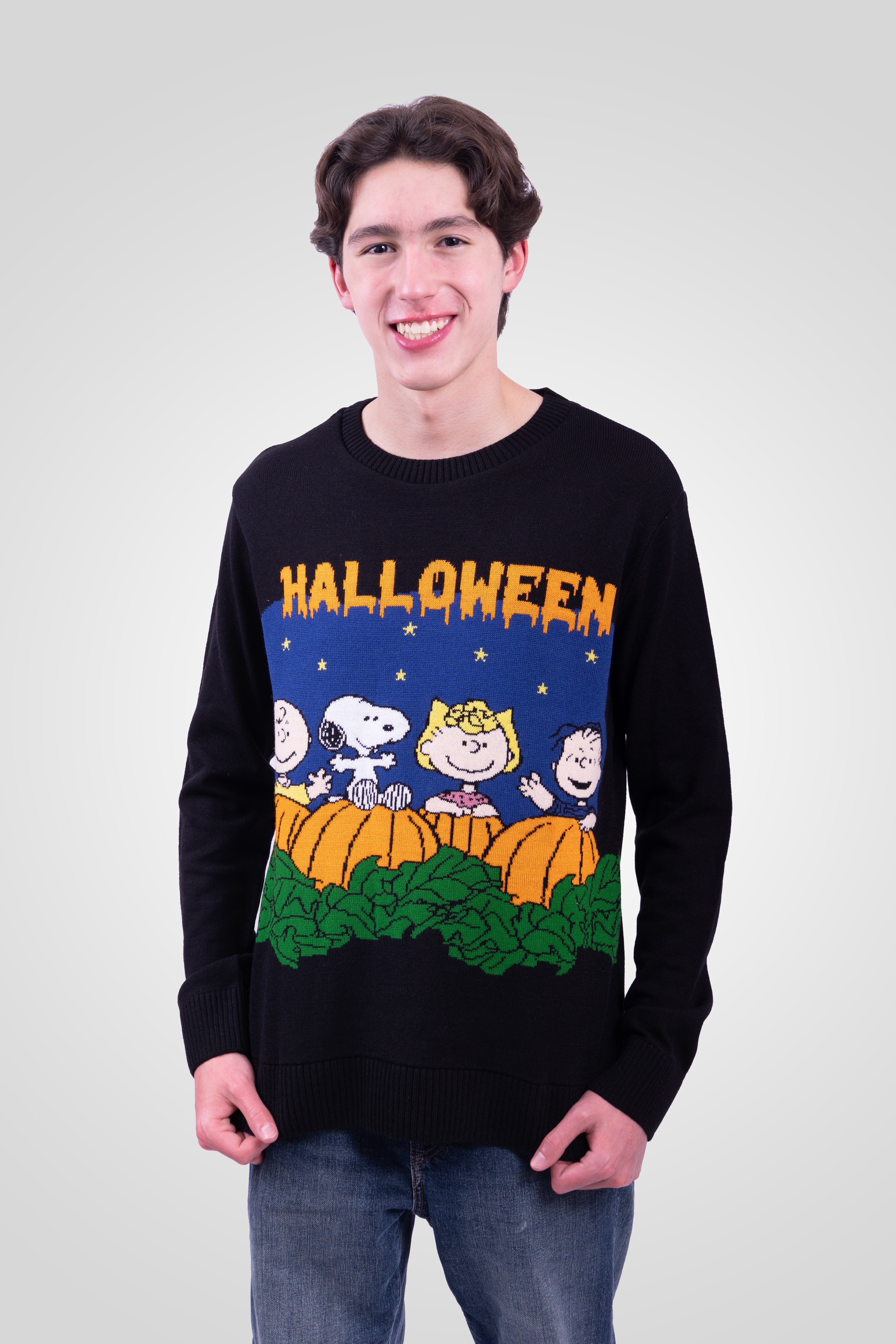 Peanuts Gang Pumpkin Patch Halloween - suéter con licencia oficial