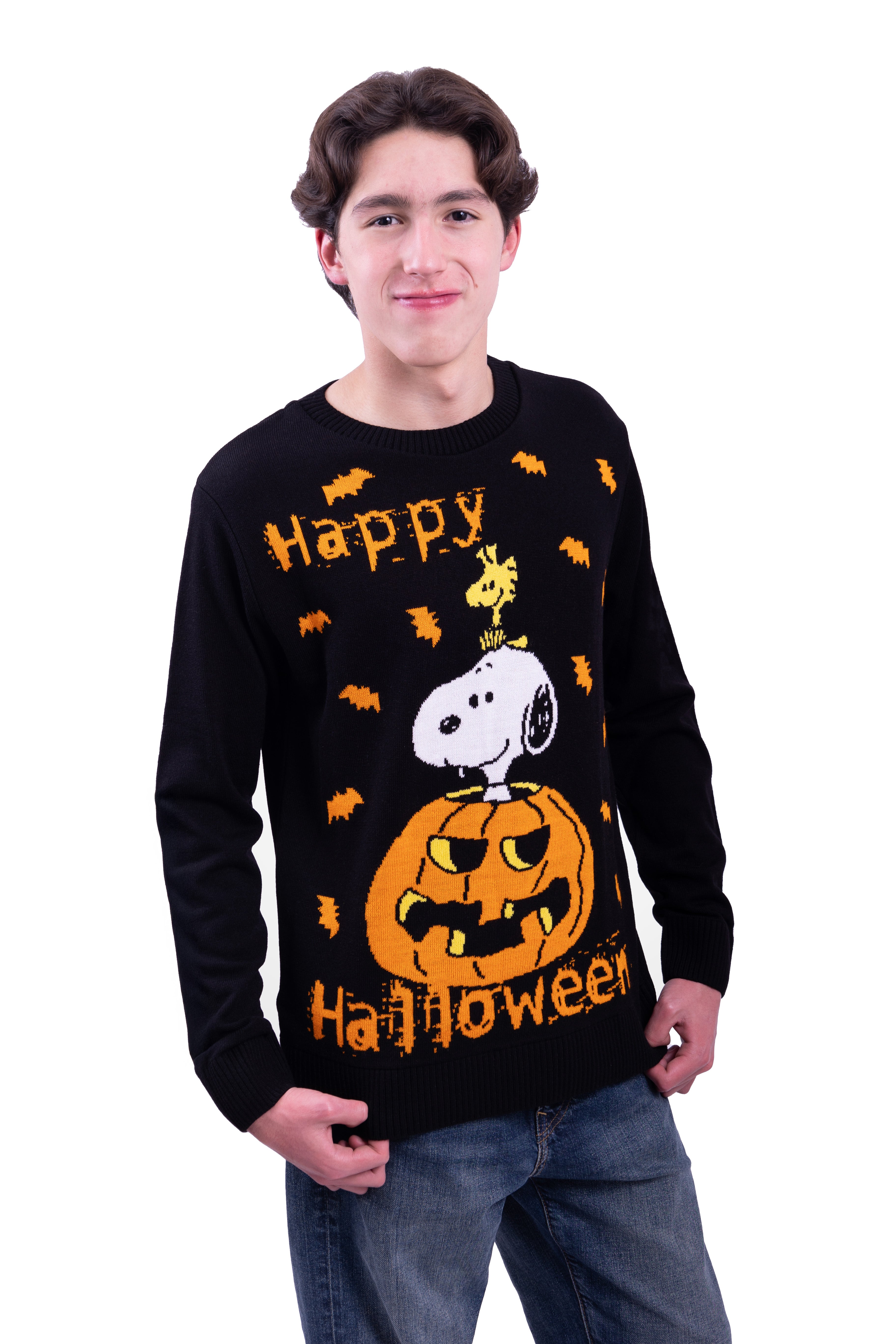 Snoopy y Woodstock Happy Holloween - suéter con licencia oficial