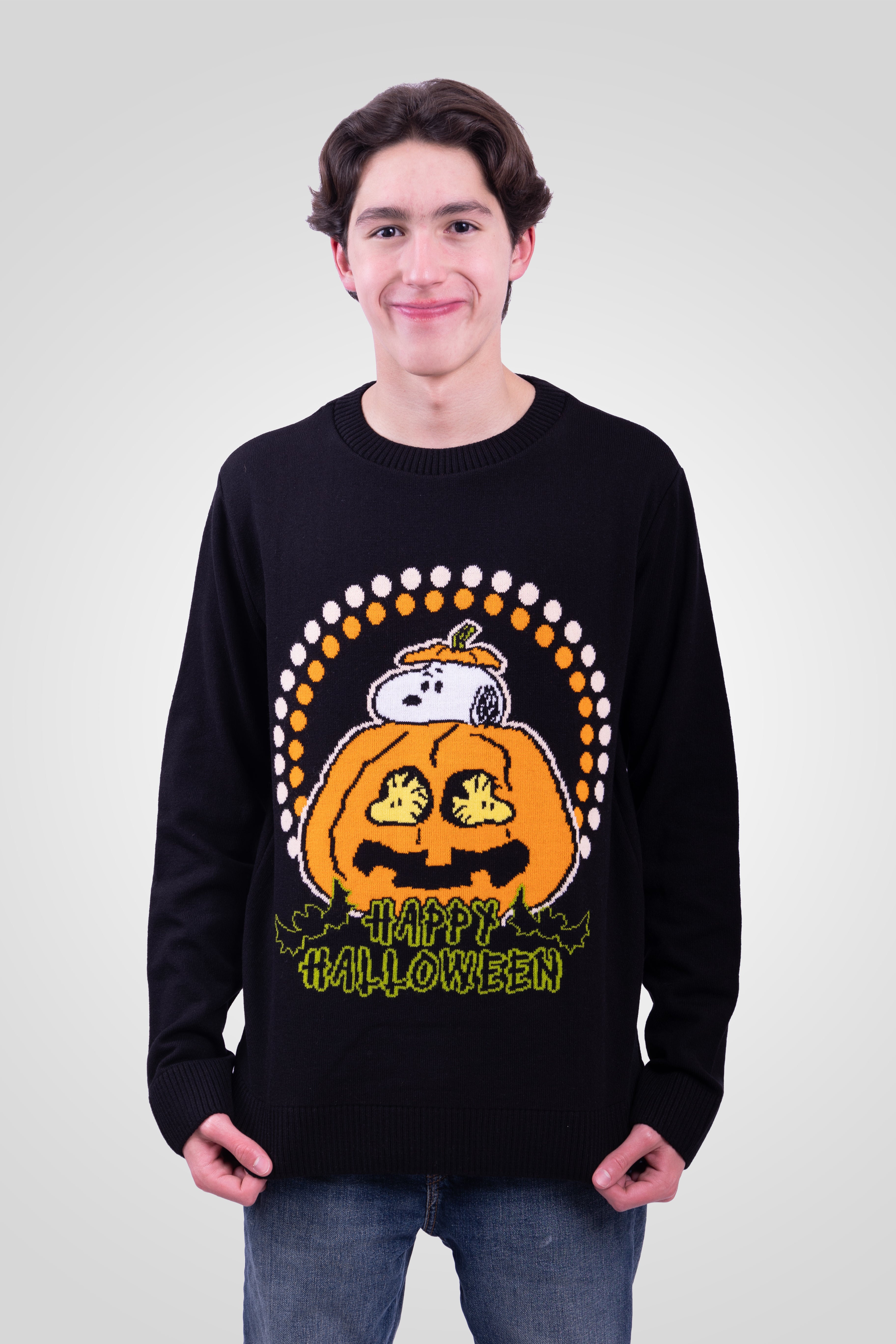 Snoopy & Woodstock Happy Halloween pumkin - suéter con licencia oficial