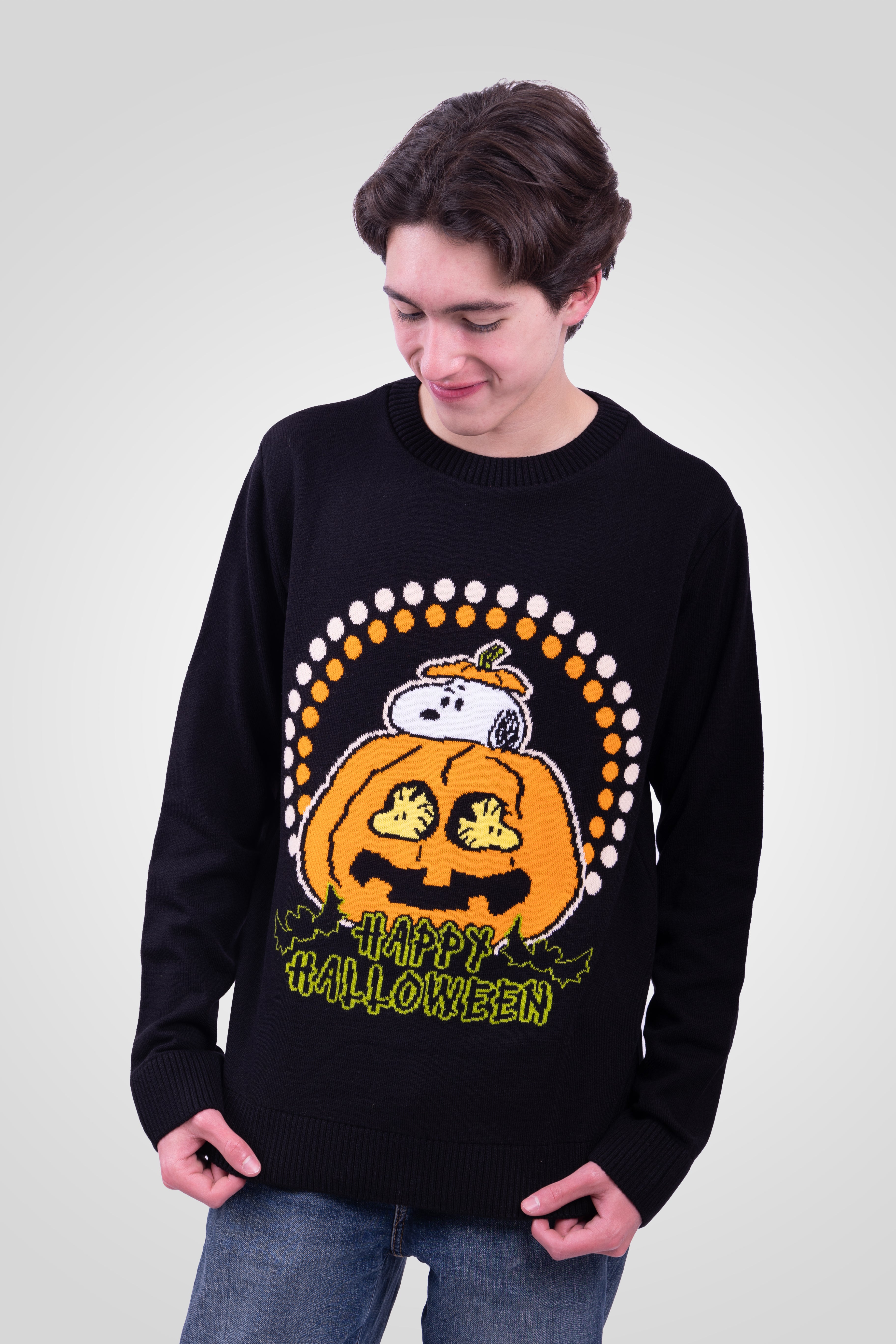Snoopy & Woodstock Happy Halloween pumkin - suéter con licencia oficial